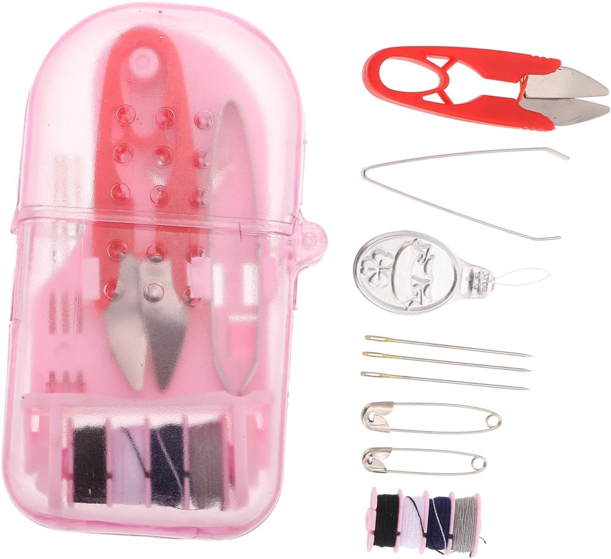 Naaisetje - Reis naaisetje - Snelle reparaties - Compact en draagbaar - 8 cm - Roze