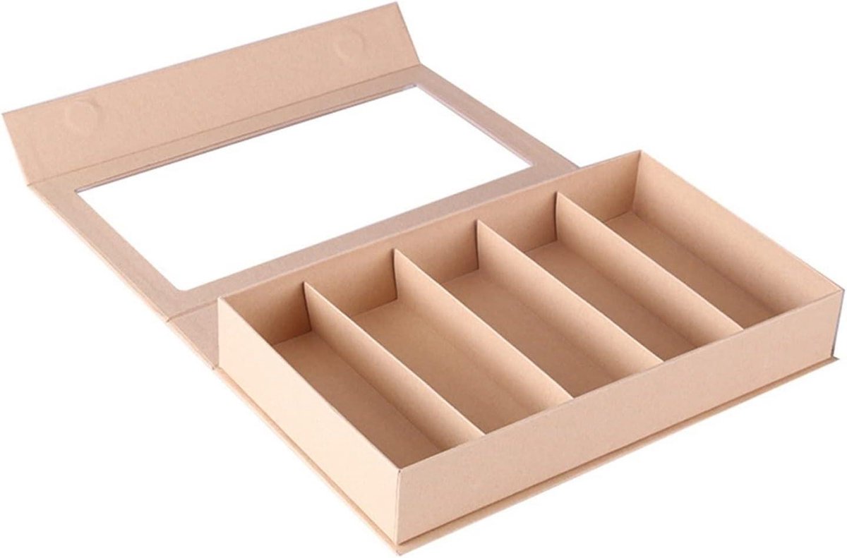 Brillen Organizer - Opbergdoos - Collectie Tonen - 5 Vakken - 27.8x16.5cm - Zwart