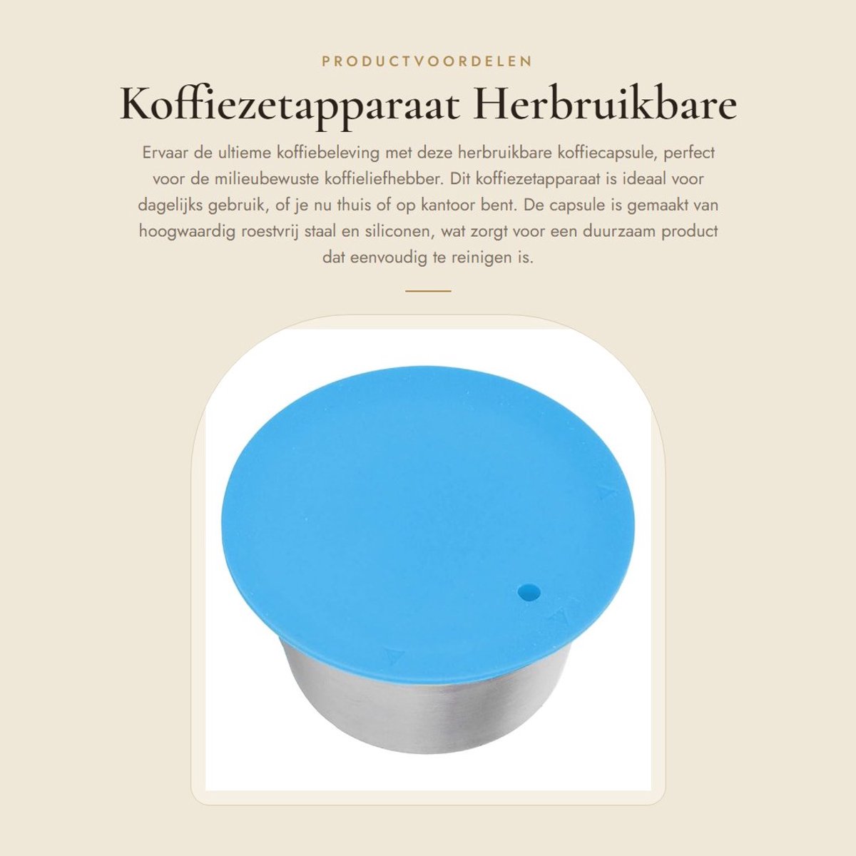 Dailygoods- Koffiezetapparaat Herbruikbaar - RVS Koffiecapsule - Navulbaar - Milieuvriendelijk - Koffiefiltereffect - Geschikt voor Thuis/Kantoor