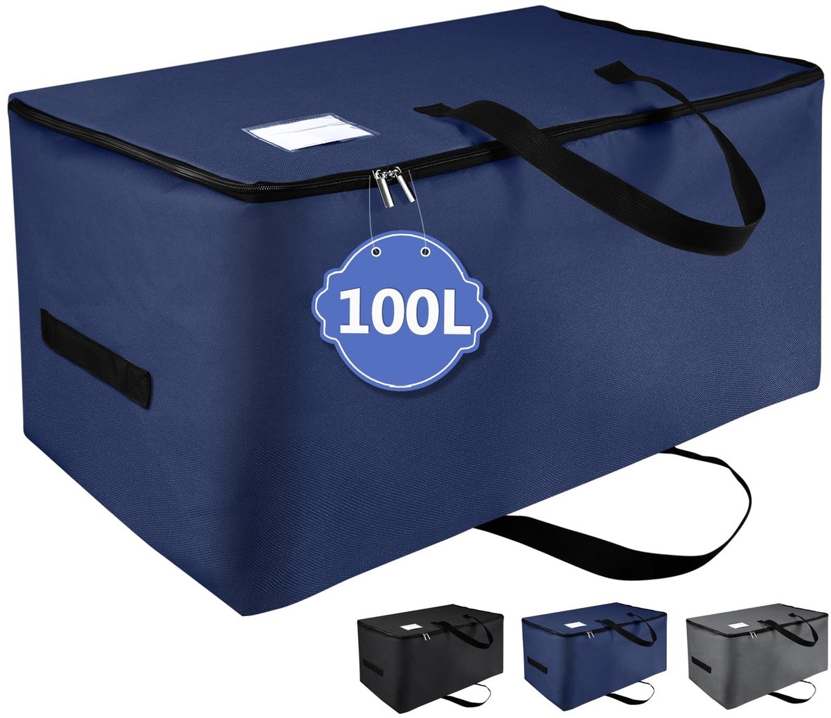 Dailygoods- Opbergtas 100 Liter - Opvouwbaar - Onderbedcommode - Handgrepen - Etikettentas - Duurzaam Materiaal - 70 x 42 x 35 cm - Opbergzak