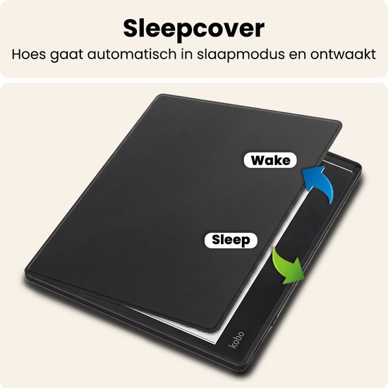 Hoesje Geschikt voor Kobo Elipsa 2E Hoes Book Case - Hoes Geschikt voor Kobo Elipsa 2E Hoesje Book Cover Met Screenprotector - Zwart van Hoesje  — afbeelding 3