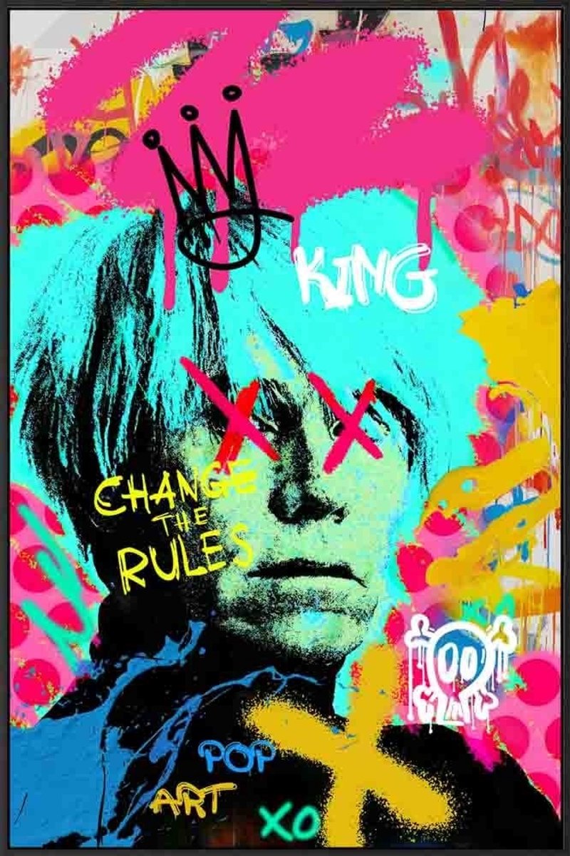 HomeBound by KY | Schilderij high gloss popart Andy Warhol | 70x105x5cm | wandpaneel popart