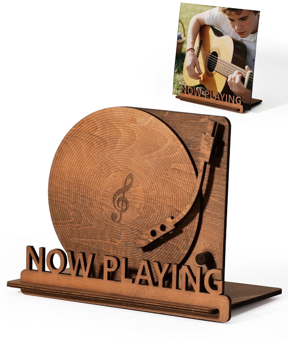Dailygoods- Vinylplaten Standaard Spiraalgroef Textuur - LP-Opslag - Albumdisplayhouder - Rustieke Woondecoratie - Cadeau voor Vinyl Liefhebbers - Ideaal voor Thuisgebruik - Vinylhouder