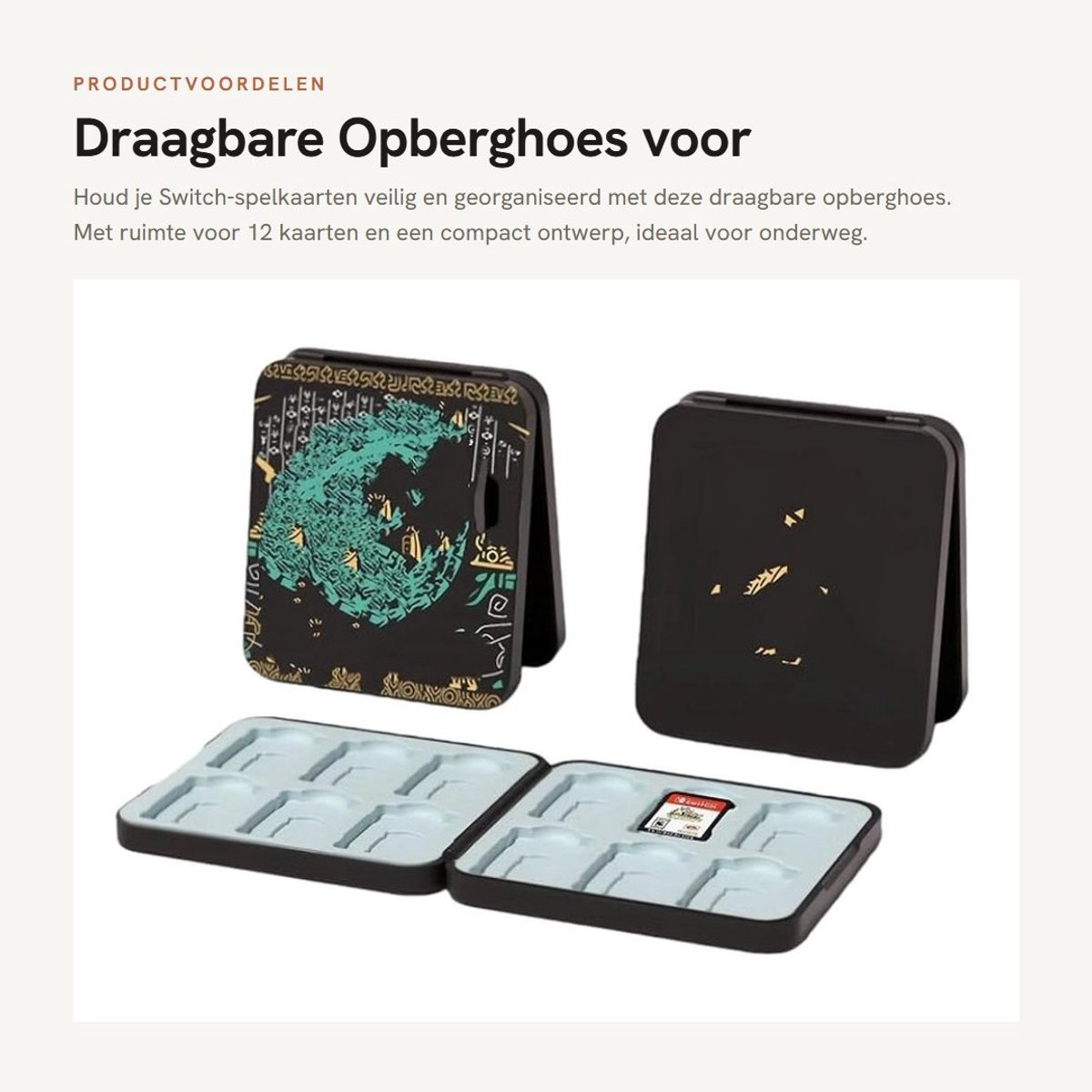 Dailygoods- Opberghoes Waterdicht - Draagbare Opbergdoos - Schokbestendig - Antislip Ontwerp - 12-in-1 Capaciteit - Compact Ontwerp - Speelkaarthouder