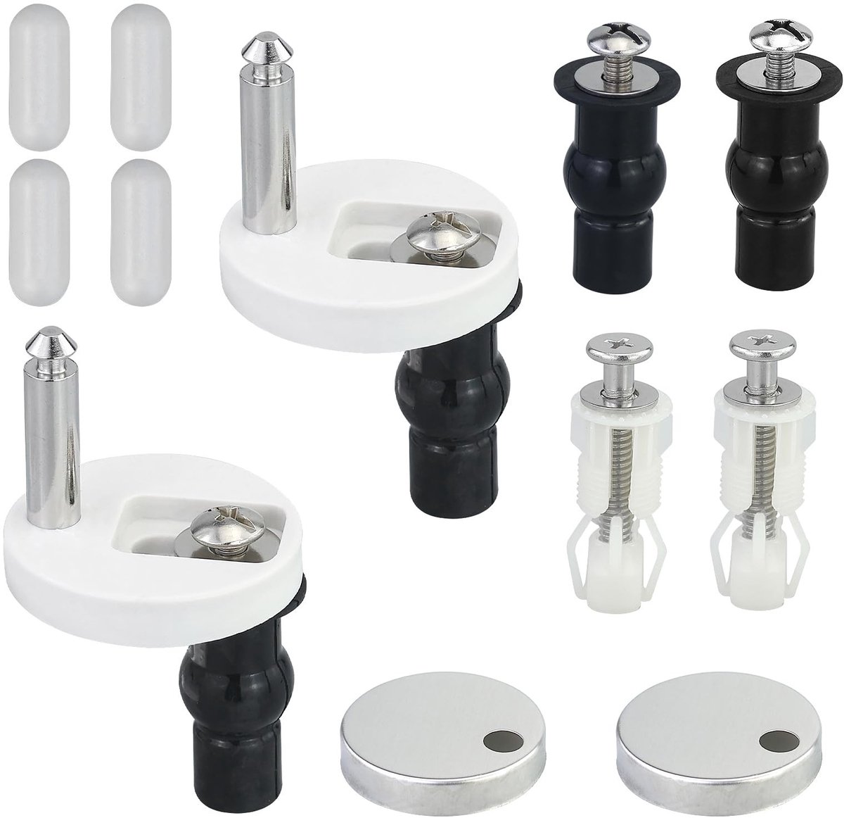 Dailygoods- WC-Brilbevestiging 6 Stuks - WC-Deksel-Afdichtingsbeslag 4 Stuks - Anti-Botsingsdemperstickers - Scharnieren - Toiletdekselhouder - Eenvoudige Montage - Toiletbrilbeslag