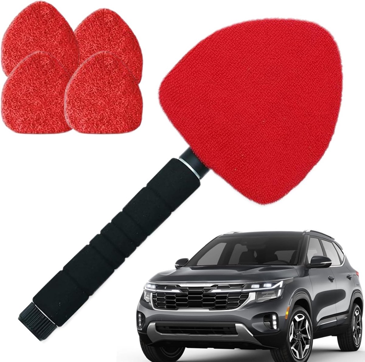 Ruiten Reiniger - Auto Wasborstel - Voertuig Onderhoud - Uitschuifbaar Steel - 41-57 cm - Rood