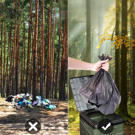 Draagbaar toilet - Opvouwbare autotoiletbril - Noodtoilet voor buiten - Essentieel voor noodgevallen op de camping - Milieuvriendelijk PP-materiaal - Waterdicht, geurloos en valbestendig - 20 liter - Draagvermogen 150 kg - Legergroen van Draagbaar — afbeelding 4