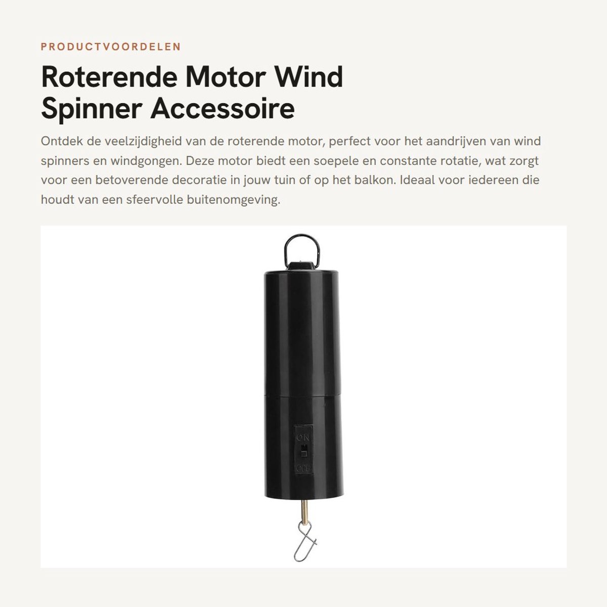Dailygoods - Roterende Motor - Wind Spinner Accessoire - Zwart - Automatische Whirl Decor - Decoratieve Motor - Geschikt voor Windgong - Zwart