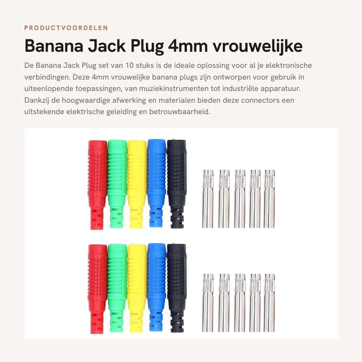 Dailygoods - Banana Jack Plug - 4mm vrouwelijke plug - voor speakers - betrouwbare verbinding - geschikt voor audioapparatuur - 10 stuks - compacte ve...