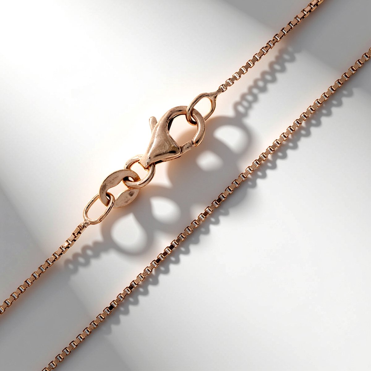 Cavill - 925 Sterling Zilver Ketting - Rosé Vergulde Venetiaanse Fijne Schakels - 70 cm Lange Elegante Dames Halsketting - Lichtgewicht Sieraad