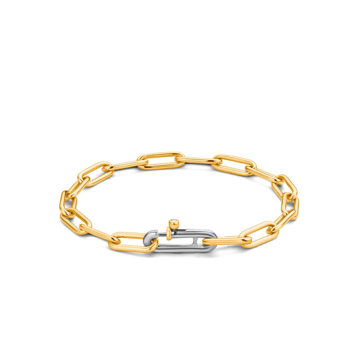 TI SENTO Dames Armband - 925 zilver - Zilver geel verguld - Maat S - 2936SY