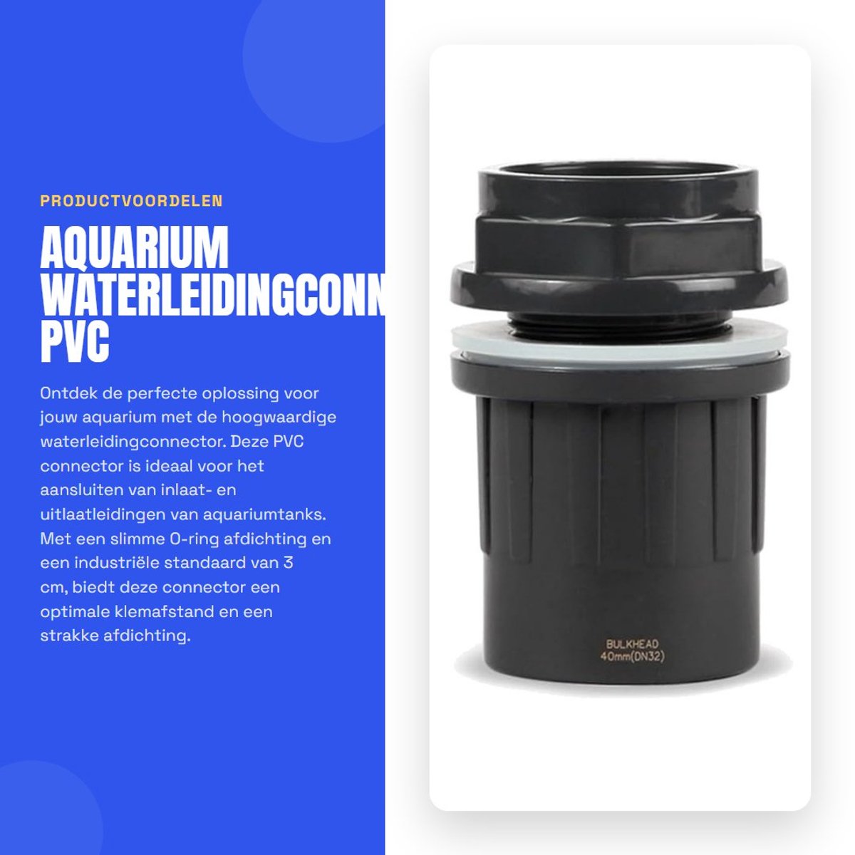 Dailygoods - Aquarium waterleidingconnector - PVC slangadapter - 20 mm-50 mm - Waterleidingconverter - Voor inlaat- en uitlaatleidingen - 1 stuk