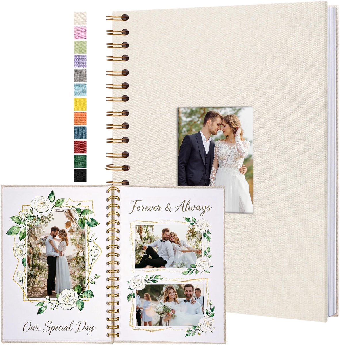Dailygoods- Fotoboek Premium Kwaliteit - Hardcover - Linnen Omslag - 20 x 28 cm - 40 Vellen/80 Pagina's - Zuurvrij Kraftpapier - Herinneringsalbum