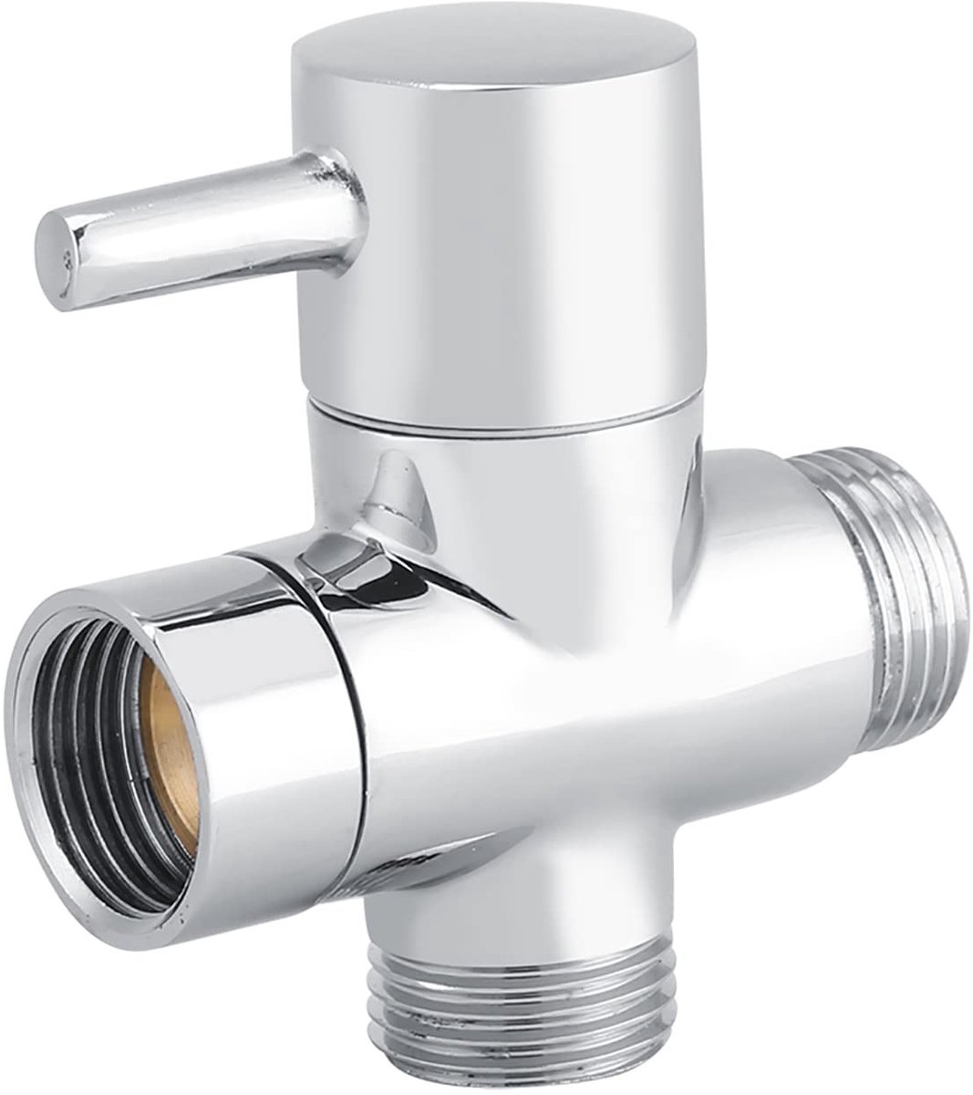 Dailygoods- T-adapter massief messing - 3-weg T-adapter - afsluitventiel - handdouche - thermostatische mengkraan - eenvoudig te installeren - Doucheomvormer