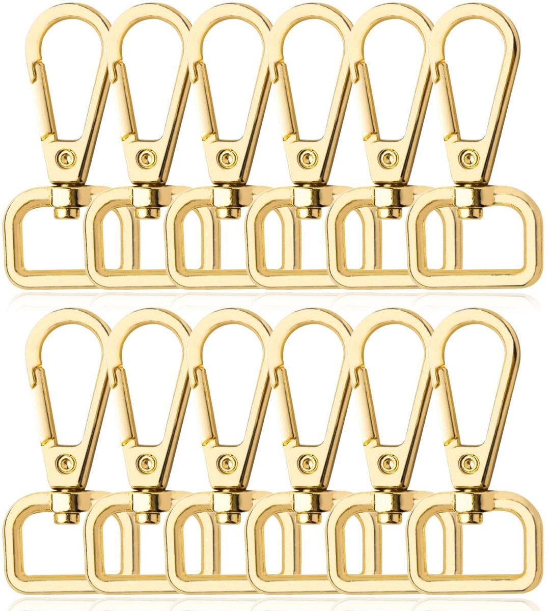 Dailygoods- Sleutelhangers D-ringen - Draaibare Karabijnhaak - Musketonhaak - Handgemaakt - Hoogwaardig Zinklegering - Sterke Veersluiting