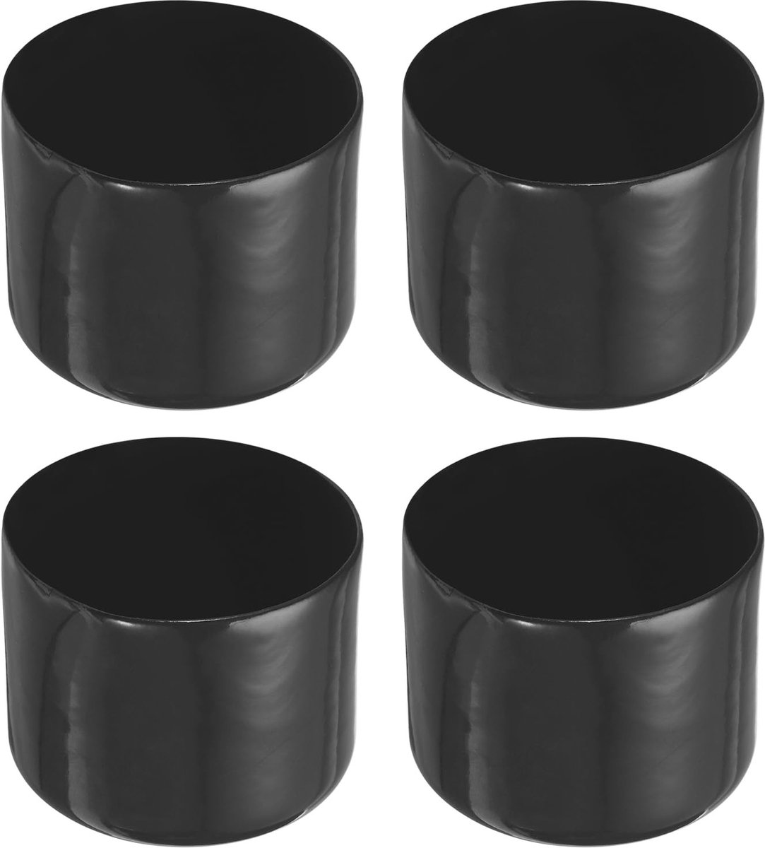 Dailygoods- Eindkappen 4-pack - Rubberen Beschermkap - Schroefdraad/Schroef - Bout/Staaf - Zwart - 54 mm Binnendiameter
