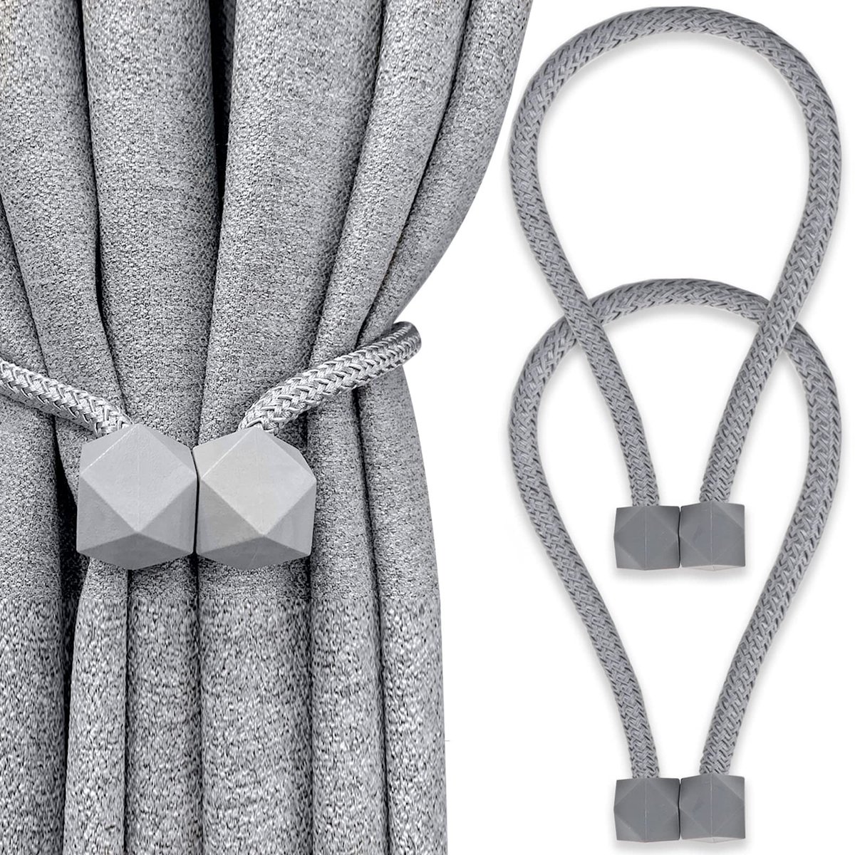 Dailygoods- Gordijn Holdbacks 2 Pack - Magnetische Draperie Tiebacks - Decoratieve Accessoires - Slijtvast Materiaal - Verstelbare Lengte - Modern Design - Gordijnbanden