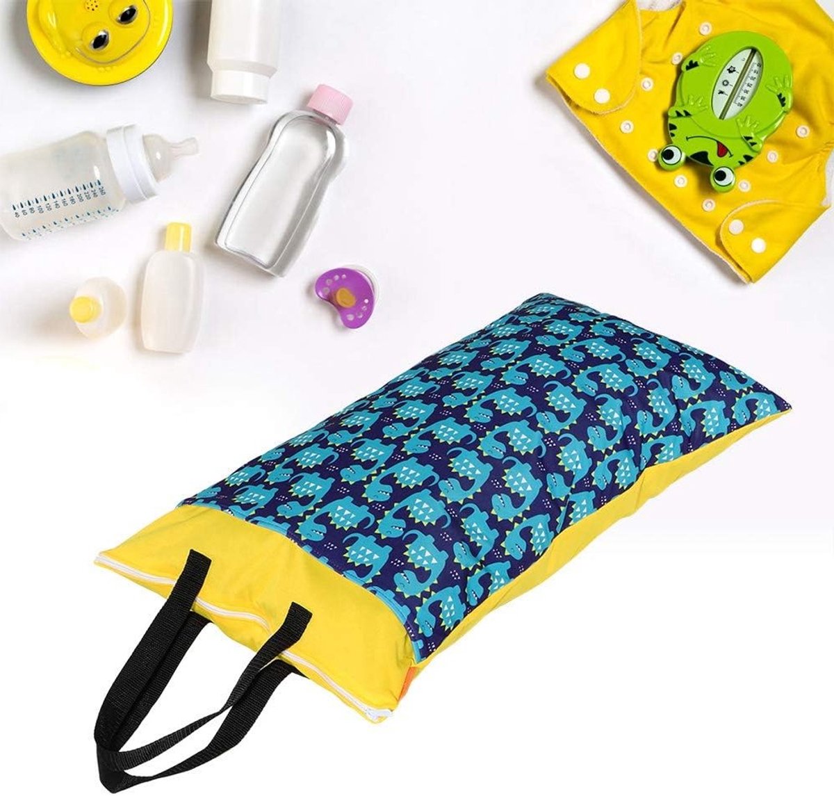 Grote waterdichte en wasbare tas voor natte en droge spullen, ideaal voor zwemkleding en luiers met handvat
