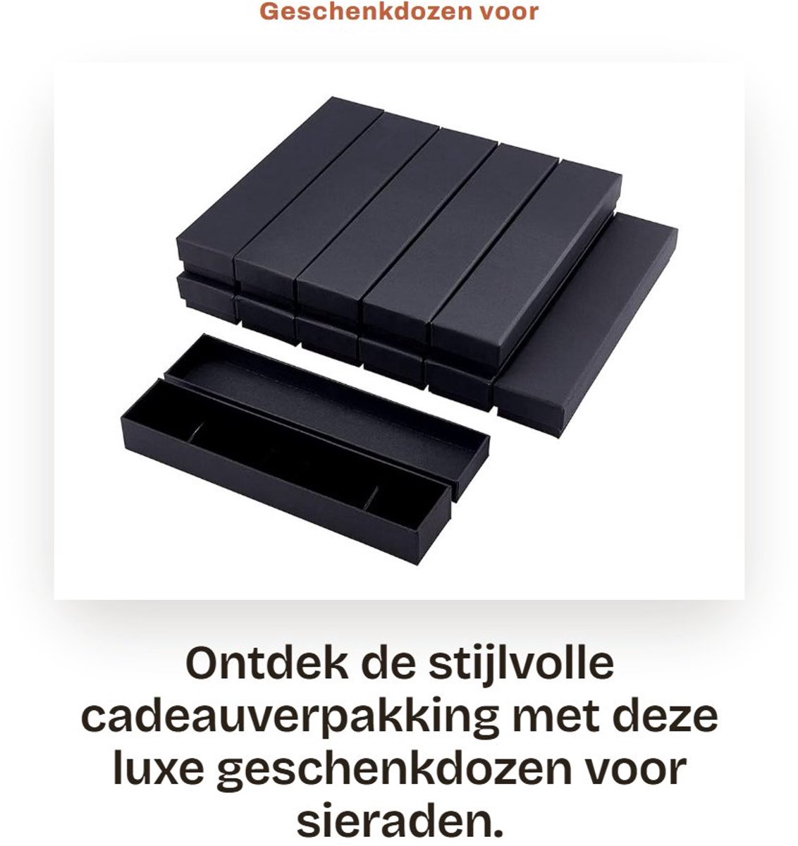Dailygoods- Geschenkdozen met deksel - Sieraden/doosjes - Mat zwart - Fluwelen binnenkant - Karton - Recyclebaar materiaal - Sieradendoosje