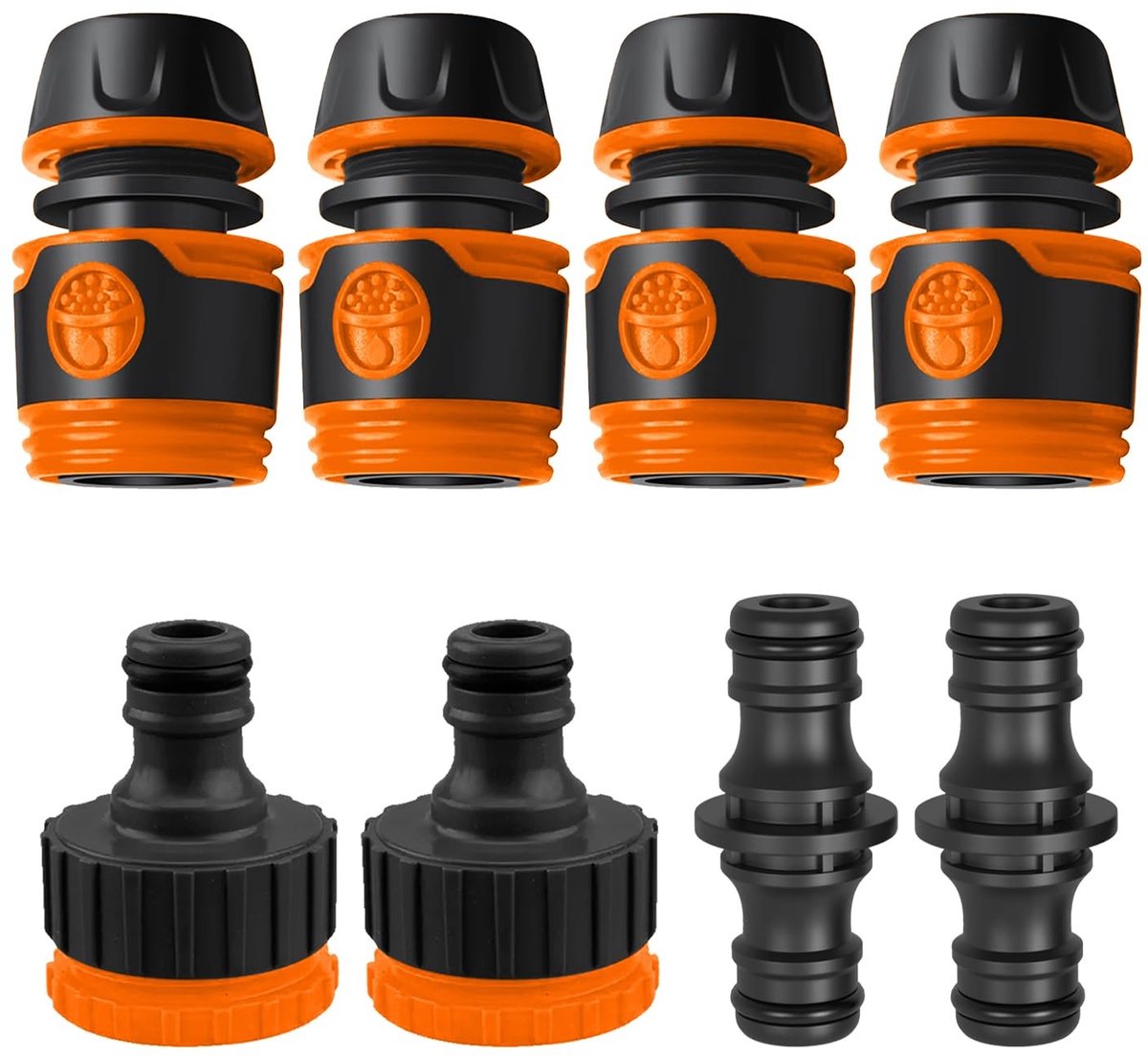 Dailygoods- Slangkoppeling Set 8 Stuks - Slangkoppelingen 1/2 Inch - Tuinslang Koppelingen - Tuinaccessoires - Duurzaam Materiaal - Slangconnector