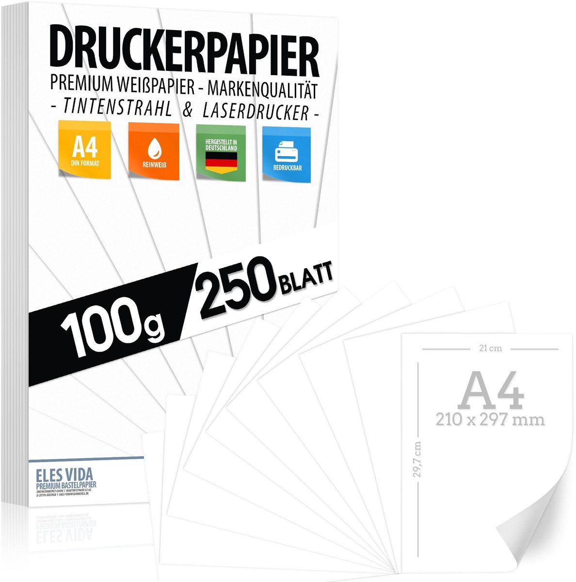 Dailygoods - A4 Printerpapier 100 g - 250 Vellen Premium Wit Kopieerpapier