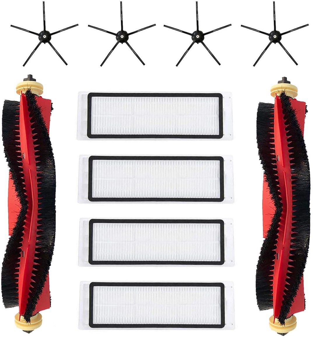 Dailygoods- Stofzuigeronderdelen 13-pack - HEPA Filter - Zwarte Borstels - Reinigingsdoeken - Accessoires - Compatibel met Xiaomi Roborock - Stofzuigeraccessoires