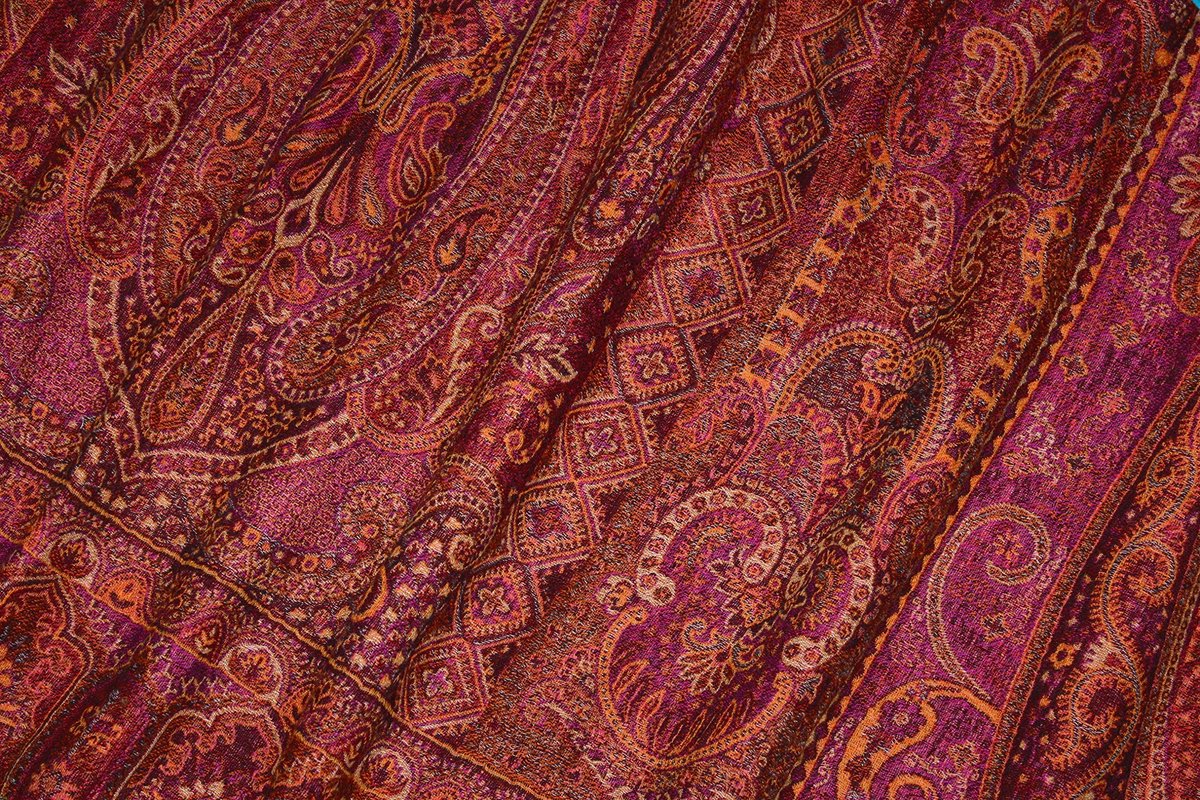 Dailygoods- Deken Jacquard geweven - Katoenen/Wollen Deken - Paisley Patroon - 140 cm x 200 cm - Luxe Plaid - Comfortabele Designerdeken
