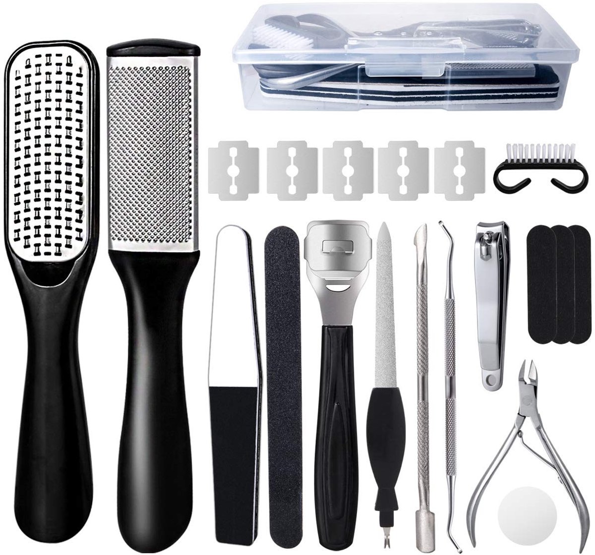 Dailygoods- Voetvijl Professionele 20-in-1 Set - Eeltverwijderaar - Nagelriemverwijderaar - Pedicureset - Voetverzorgingsset - Roestvrij Staal