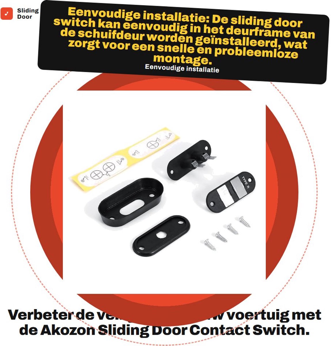Dailygoods - Sliding Door Contact Switch voor Auto's - Centrale Vergrendeling & Veiligheid