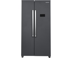 Heinner HSBS-HM442NFINVDGE++ American Side-by-Side Koelkast 442 L – Total No Frost – Inverter Compressor – Touchbediening – Supervriezen – Open-deur Alarm – Vingerafdrukbestendige Afwerking – Antracietgrijs – 5 Jaar Garanties