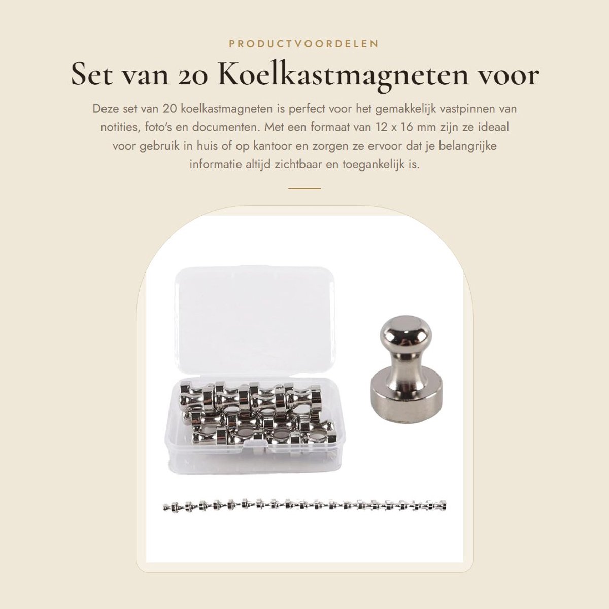 Solidchoice - Set van 20 Koelkastmagneten voor Prikborden en Kantoren
