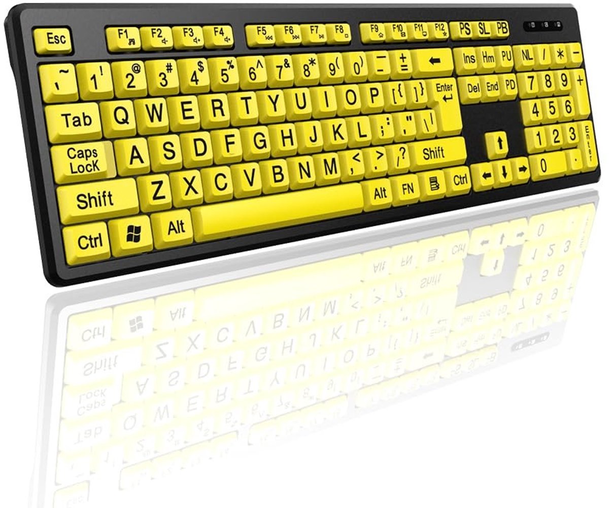 Solidchoice - USB Toetsenbord met Groot Lettertype voor Ouderen