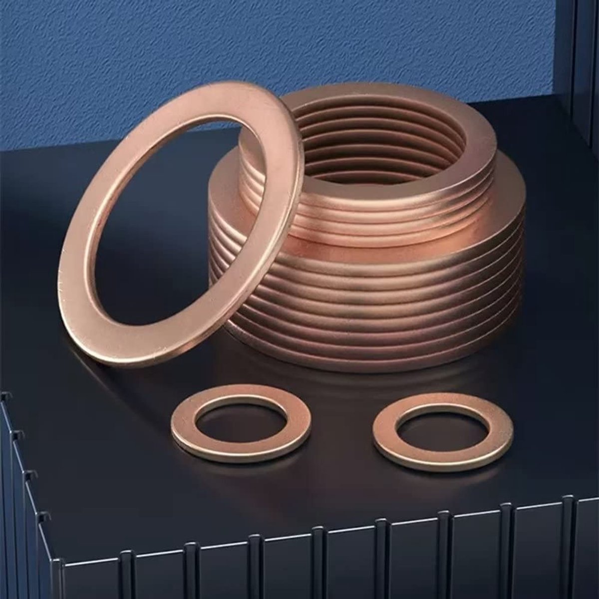 Solidchoice - Koperen platte sluitringen - Afdichtringen M24x34x2,0mm - Hoge kwaliteit - 4 stuks - Voor sanitair en industrie - Duurzaam en betrouwbaar