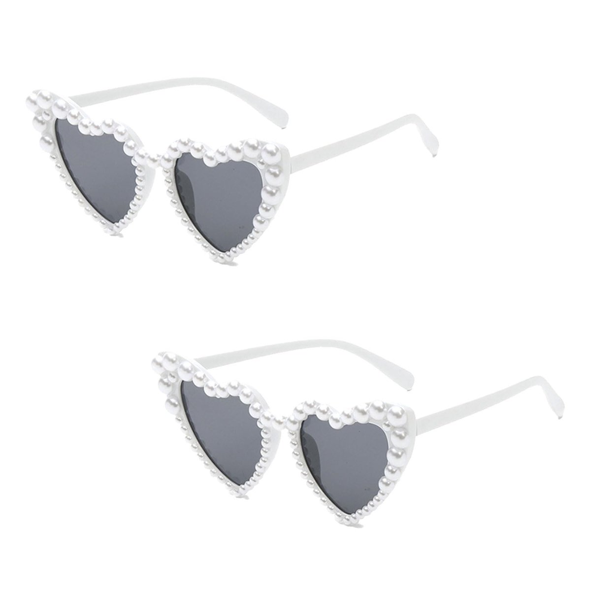 Dailygoods- Zonnebril Dames - 2 Stuks - Hartvormige/Zonnebril - Vintage/Retro - PC Materiaal - Lichtgewicht/Comfortabel - Fashion Sunglasses