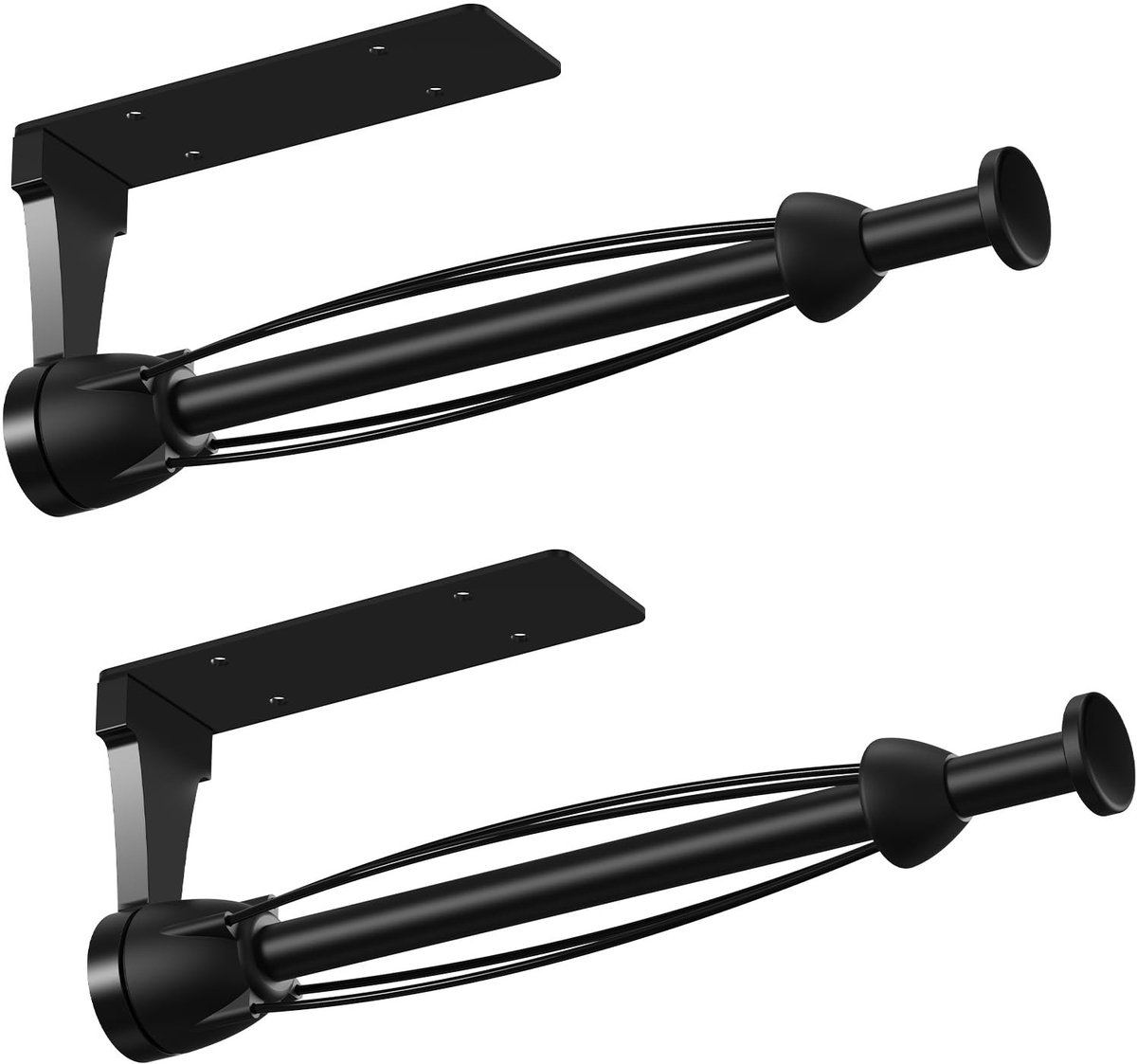 Dailygoods- Keukenrolhouder zwart - Roestvrij staal - Dempingseffect - Eénhandige bediening - Dubbele installatiemethode - Ruimtebesparend - Papierenhanddoekhouder