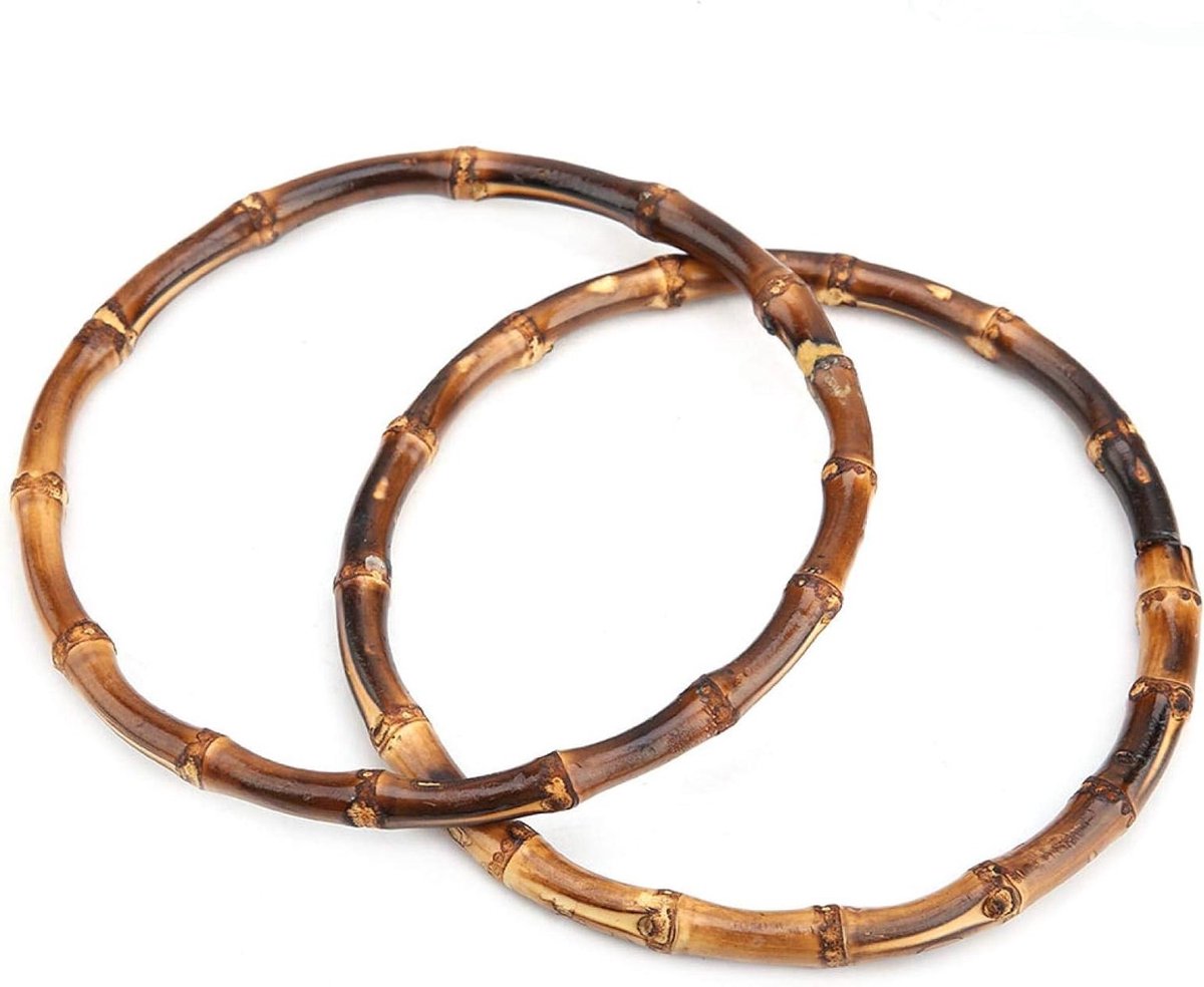 Bamboe Handvatten voor Portemonnees - 2 Stuks, Houten DIY Accessoires voor Handtassen en Creatieve Projecten