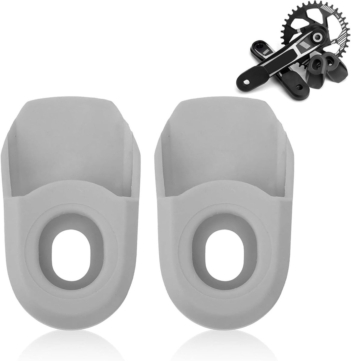 Crankarm Beschermers voor Fietsen - Siliconen Covers voor Crankset - Bescherming voor Mountainbike en Racefiets Onderdelen in Grijs