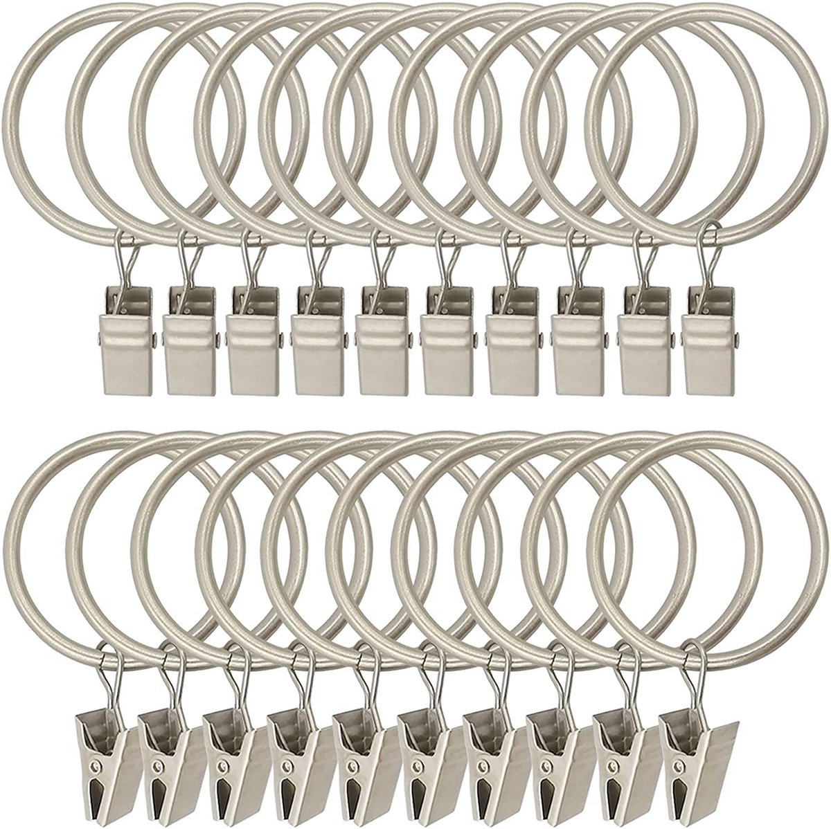 Dailygoods- Gordijnclips 30 Stuks - Sterke Metalen Clips - Decoratieve Gordijnringen - Geschikt voor Maximaal 3,2 cm Roede - Creatieve Versiering - Robuust Draagvermogen