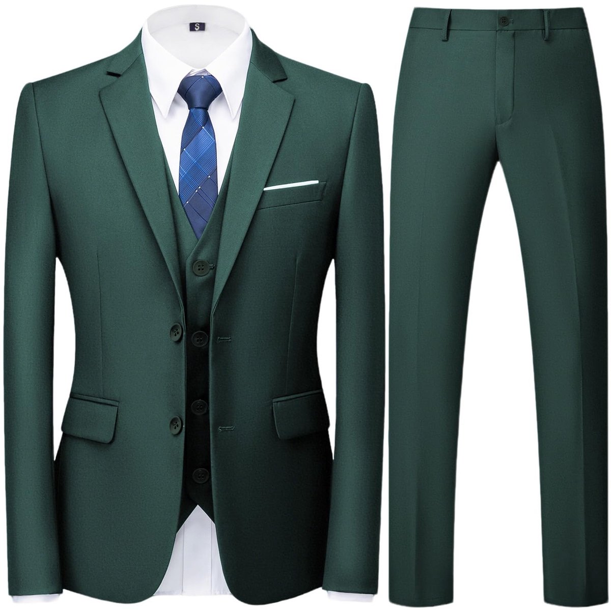 Dailygoods- Herenpak 3-delig slim fit - Smoking - Kostuum volwassenen - Bruiloft - Formele gelegenheid - Effen ontwerp