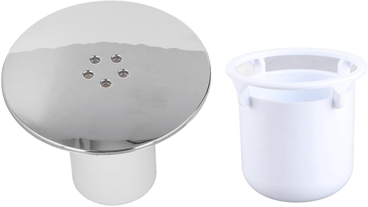 Dailygoods- Doucheafvoerafdekking 90 Mm - Verchroomd - Verwijderbare Haarvanger - Eenvoudige Reiniging - Zonder Gereedschap Te Installeren - Snelle Doorstroming - Afvoerputje