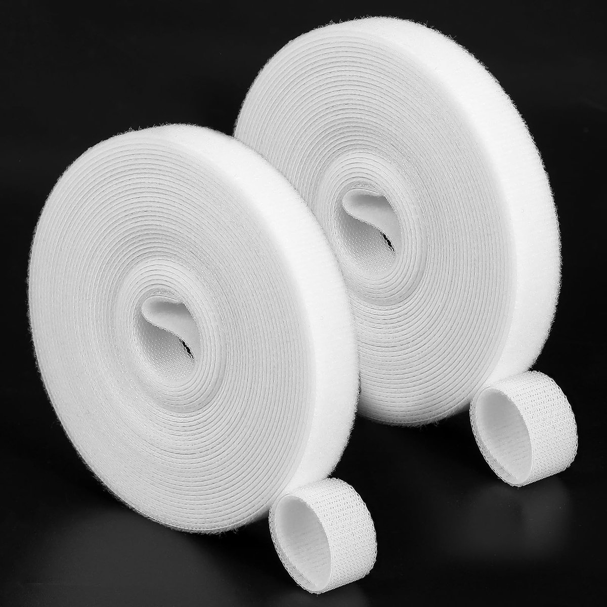 Dailygoods- Dubbelzijdige Klittenband Herbruikbaar - 2 Stuks - 1,2 cm x 5 m - Wit - Sterk Materiaal - Voor Thuis/Kantoor - Haak-en-lusband