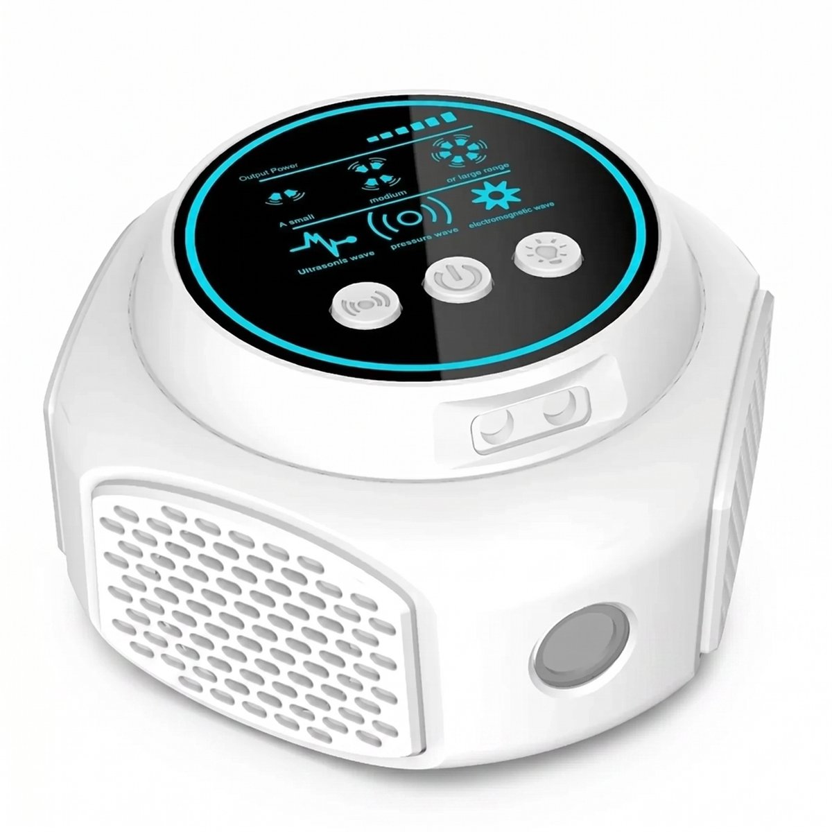 Sentara Ultrasone Muizen- & Muggen voor Binnen en buiten – 360° Ongedierteverjager met LED-display – Wit & Zwart