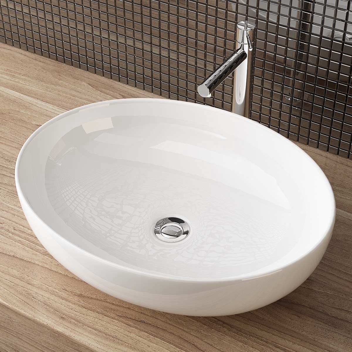 Dailygoods- Wastafel keramisch design - Gastentoilet - 51 x 40 x 13 cm - Wit - Hoogwaardig materiaal - Representatieve flair - Badkamerwastafel