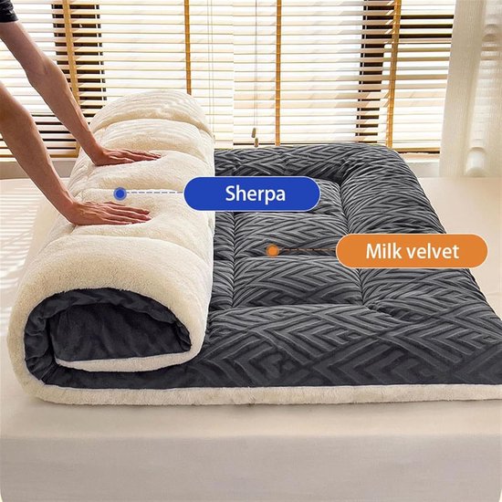 Futon Matras - Vloer Matras - Comfortabel Slapen - Gevuld Katoen - 100x200cm - B — afbeelding 2