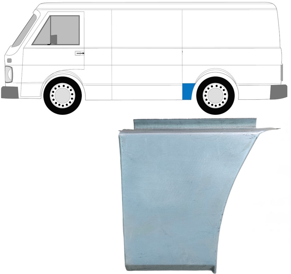 Reparatiepaneel achterspatbord voor Volkswagen LT 1975-1996 / Links