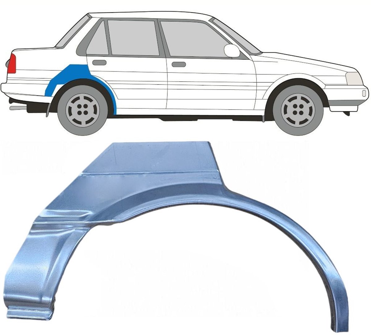 Reparatiepaneel achterspatbord voor Toyota Corolla E8 1983-1988 / Rechts
