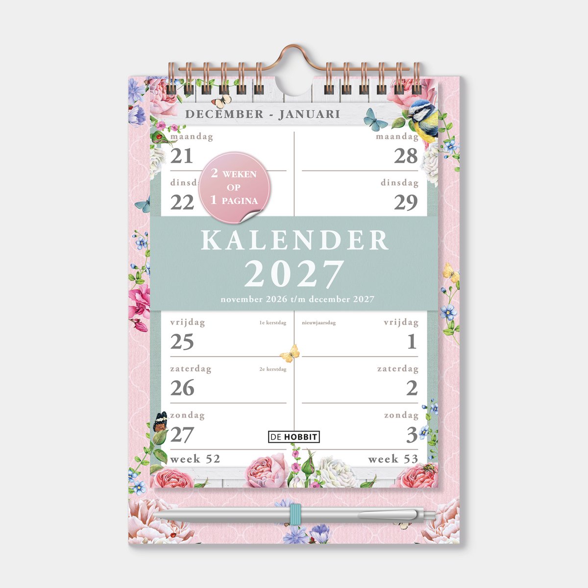 Hobbit - Spiraalkalender 2027 - 2-Weeks kalender - A5 (21 x 14.85 cm) - Brocante