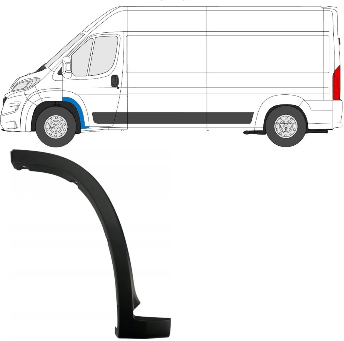 Spatbord sierlijst wielkast voor Opel Movano 2021- / Links