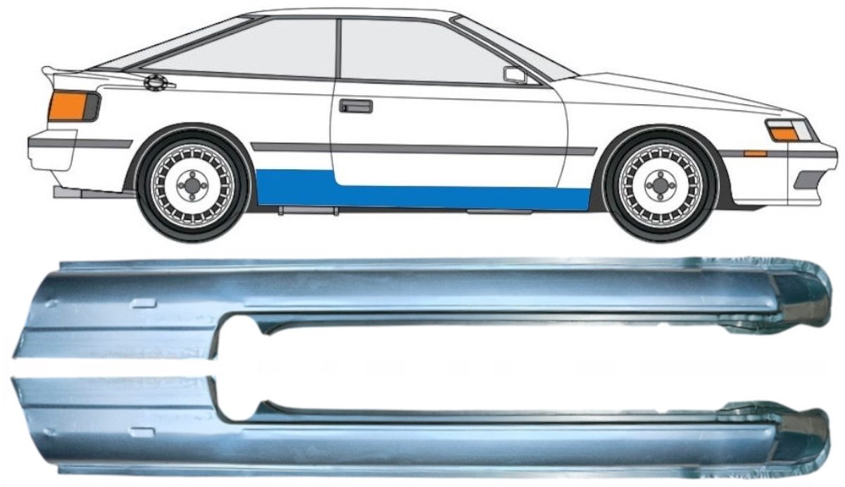 Volledige dorpel voor Toyota Celica T16 1985-1989 / Links + Rechts / Set
