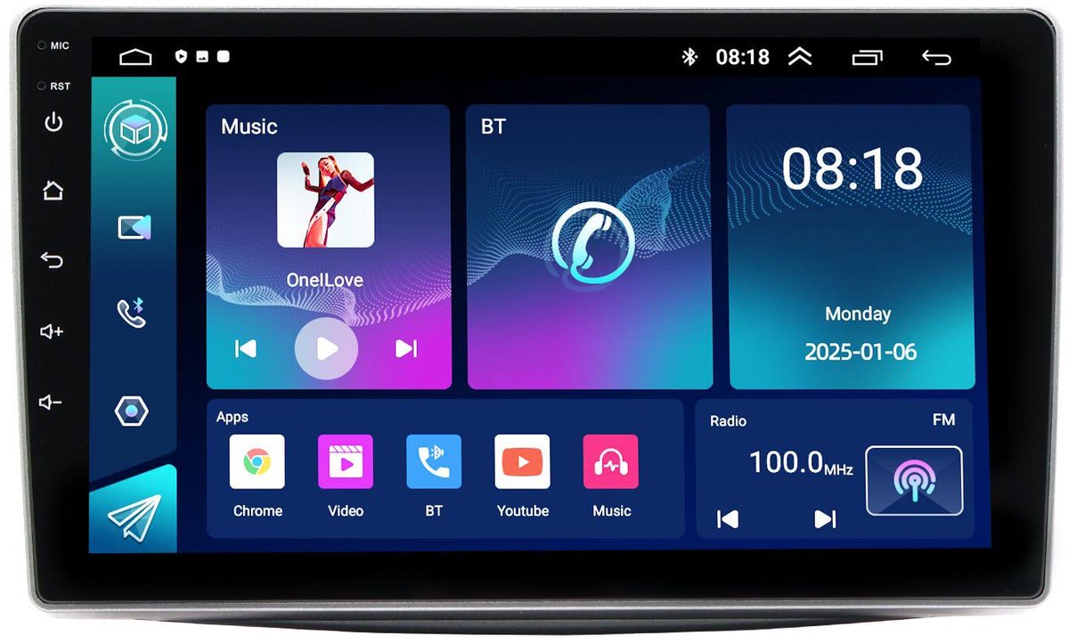Autoradio - Android 15 9 inch 2+64 GB - Geschikt voor Alfa Romeo MiTo 2008-2019 - Vierkern-autoradio - Ondersteunt wifi, Bluetooth en MirrorLink